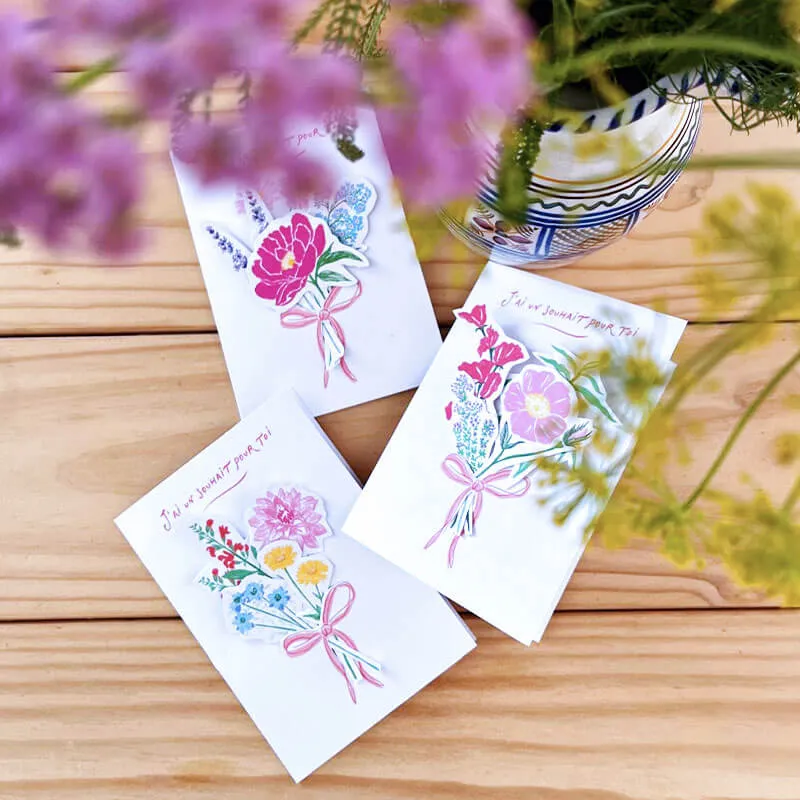 Les Bouquets de Floeurs : Pack de 3 cartes-fleurs à offrir